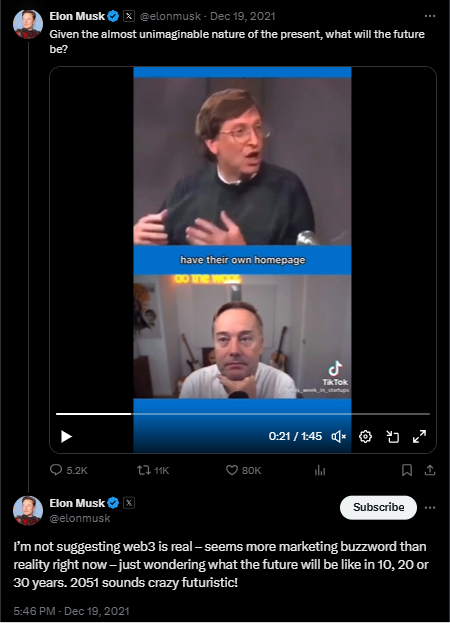Elon Musk on Current Web3 Realities